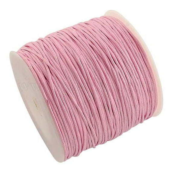 Waxed Cotton Thread Cords Pink 1mm about 100yards/roll(300 feet/roll)