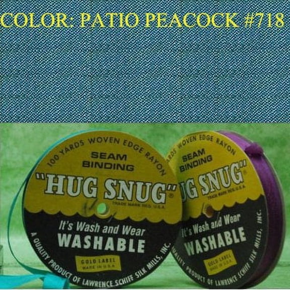 100yds 1/2" Schiff Seam Binding Hug Snug Ribbon Color Patio Peacock #718