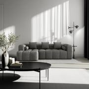 101.2" Sectional Sofa Full-Compressed Modular Sofa Couch Free-Combined Sofa with Deep Seating and Two Side Pockets for Living Room