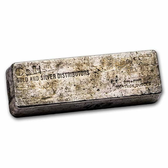 101.60 oz Silver Bar - C & H Gold and Silver Distributors