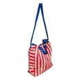 thumbnail image 1 of 101 BEACH - 2 IN 1 Cross-Over Large Tote Bag - Custom Embroidery Red Stripe - Blue Trim, 1 of 4