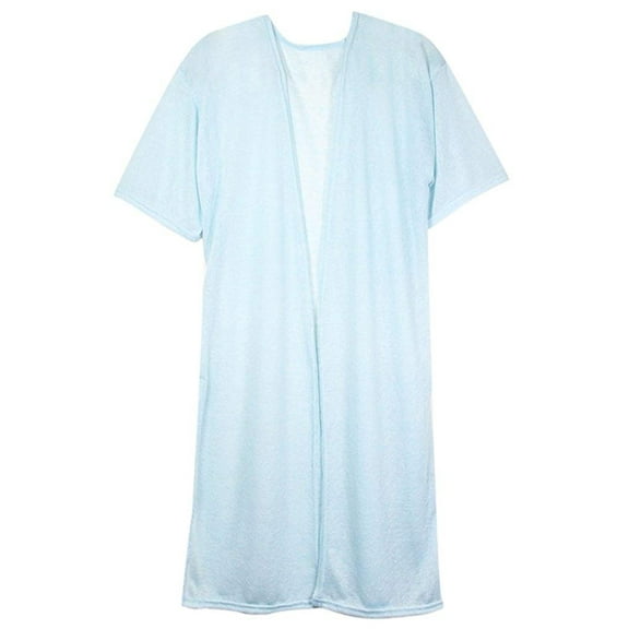 101 BEACH Short Sleeve Solid Swimsuit Apparel Cover Up Turquoise Blue