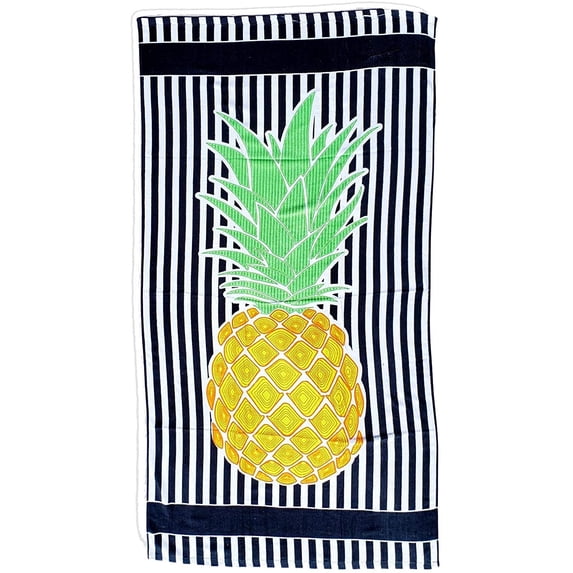 101 BEACH Summer Trendy Printed Large Beach Pool Towel - Personalization Available Cabana Pineapple
