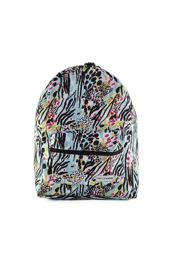 Unisex Fashion Print Daypack Backpack, Single Compartment, 9x5 inch Front Pocket, Padded Adjustable Straps Animal Print