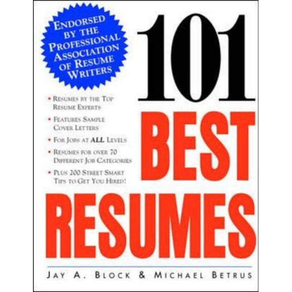 Pre-Owned 101 Best Resumes: Endorsed by the Professional Association of Resume Writers (Practical Flying Series) Paperback