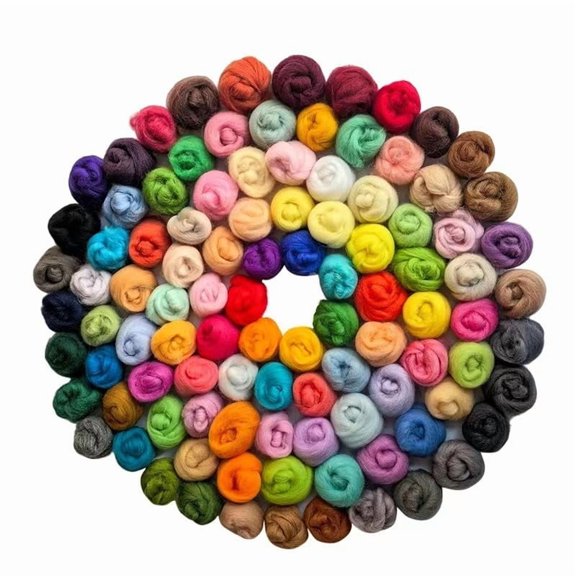 101 Color Wool Roving Fiber for Needle Felting and DIY Crafts 100% Wool