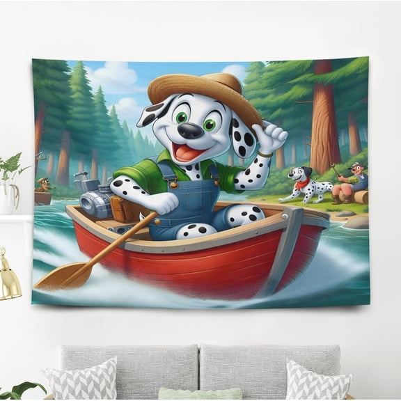 101 Dalmatians 101 Pattern Wall Hanging 50*60 Inches High-Quality Peach Skin Velvet Material Classic And Charming