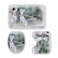 101 Dalmatians Bath mat, contour mat and cover set with rubber backing