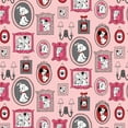 thumbnail image 1 of 101 Dalmatians Family Frames Pink Flannel Fabric, 1 of 1