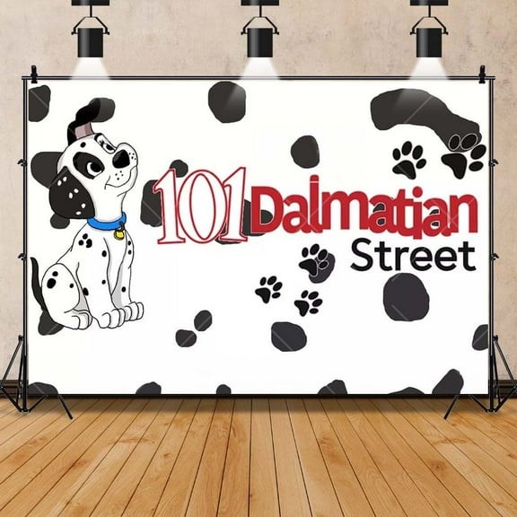 101 Dalmatians Happy Birthday Backdrop Banner Poster for Dalmatians Theme Party Decorations Birthday Supplies Background Studio Shoot Photo Props Booth
