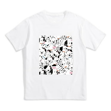 101 Dalmatians Kids Short Sleeve Tee – Plain Crew Neck Tagless Tee. 100% Cotton