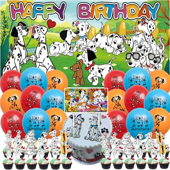 101 Dalmatians Party Supplies Decor Cake Topper Birthday Backdrop Balloons Decorations