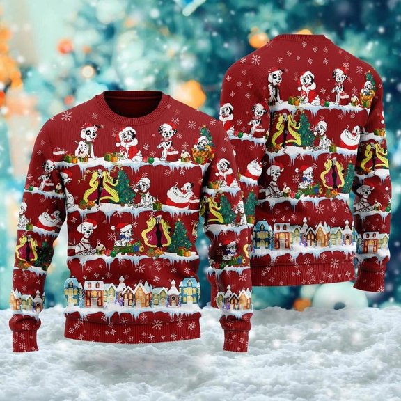 101 Dalmatians Ugly Christmas Sweater, 101 Dalmatians Dog Cartoon Xmas Sweatshirt, Cute Dog Family Shirt, Christmas Gift for Men Women Kid