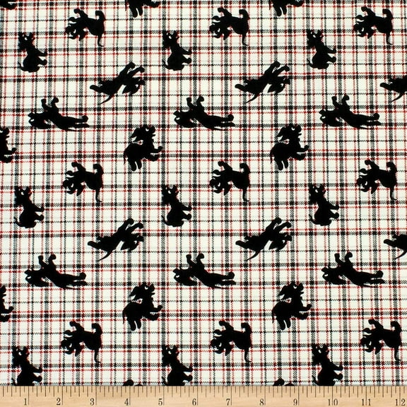 101 Dalmations Puppy Plaid Red Fabric by the Yard
