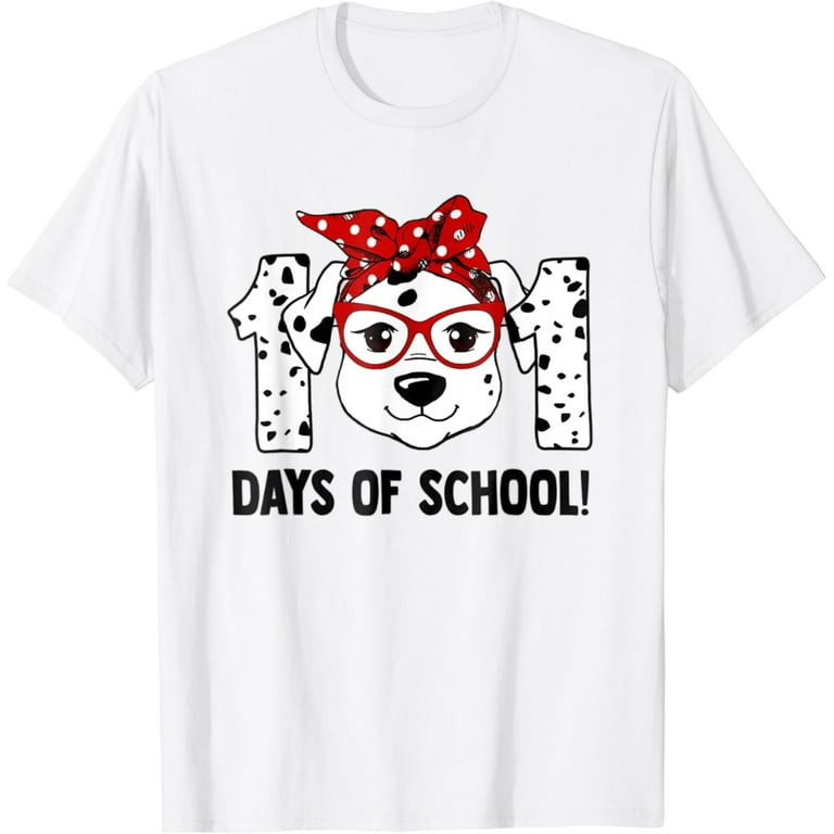 101 Days Of School Dalmatian Dog T-Shirt 101 Days Of School Dalmatian Dog T-Shirt