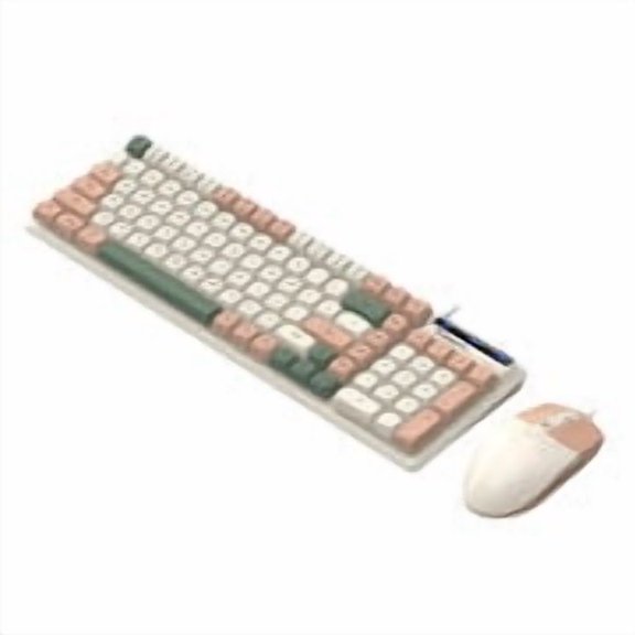 101 Key Two Tone Wired Keyboard Mouse Combo with Adjustable DPI Office Laptop
