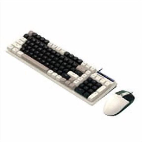 101 Key Two Tone Wired Keyboard Mouse Combo with Adjustable DPI Office Laptop