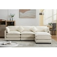 thumbnail image 1 of 101" Modular Sectional Sofa, Modern Convertible L-Shape Sofa Couch with Ottoman, 3 Seat Cloud Sectional Couch with Deep Seat for Living Room Bedroom, White, 1 of 7