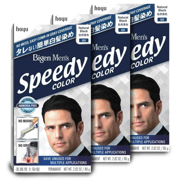 101 Natural Black Bigen Men's Speedy - 3 Pack