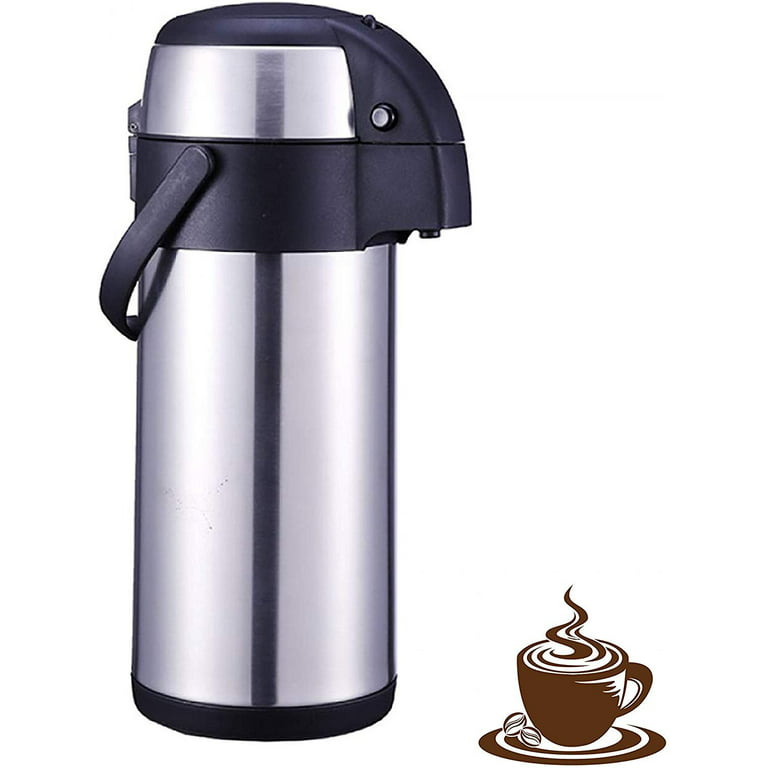 101 Oz 3L Thermal Coffee Carafe and Coffee Server/Soft Push Button  Action/Stainless Steel Insulated Thermos / 12 Hour Heat Retention / 24 Hour  Hot & Cold Retention - BPA Free 