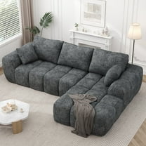 IDEALSOUL Sectional Sofa, 101" L-Shaped Modular Cloud Couch,Unique Chenille Fabric Couches and Sofas,Compression Sofa No Assembly Required(Deep Gray)