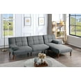 thumbnail image 1 of 101'' Sectional Sofa Set, Tufted Couch Adjustable Sofa Chaise with Solid Wood Legs & Removable Pillows, Convertible Sleeper Sofa Loveseat Couch Recliner Back Modern Day Bed for Living Room, Grey Mix, 1 of 7
