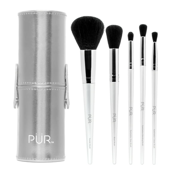 ($101 Value) Pur Beauty Makeup Powder and Eyeshadow Brush Set, 5 Piece