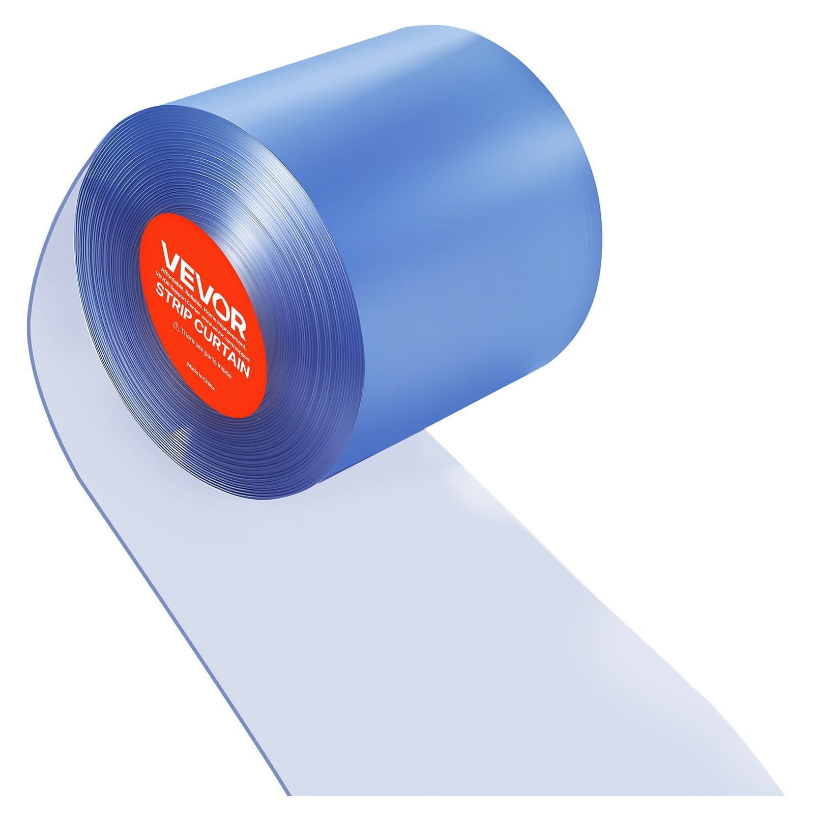 101 ft Thermal Insulating PVC Strip Curtain Bulk Roll, 12" Width, Clear Plastic Door Strips for Commercial Freezer Doors, Cooler Rooms, Warehouse Entryways, Supermarkets and Garages