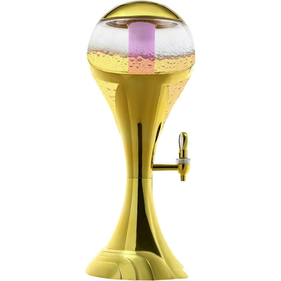 101 oz Beer Dispenser Iced Drink Beverage Tower Dispenser with Ice Tube and Colorful LED Lights Wine Dispenser for Parties Home Bar