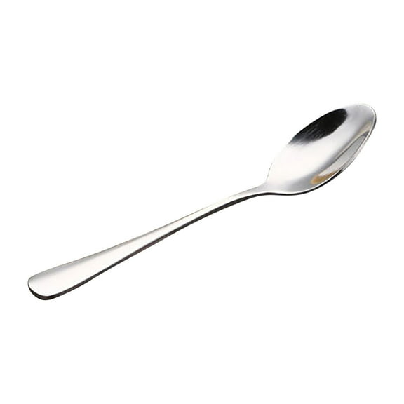 1010 Handle Stainless Steel Spoon, Coffee Spoon, Fruit Fork - Hotel Supplies Round Spoon, Dining Spoon, Children's Spoon - Fine Polishing, Thickened Handle, High Temperature Resistance silver
