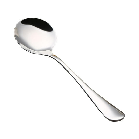 1010 Handle Tableware Stainless Steel Spoon Round Head Minimalist Tableware Reusable for Dining, Coffee, Fruit, and More