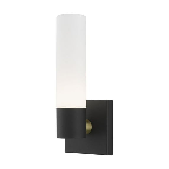Livex Lighting Aero 1-Light Twist Lock Metal Single Sconce in Textured Black
