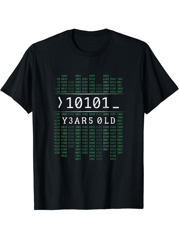 10101 Years Old Binary Code 21st Birthday Computer Nerd T-Shirt