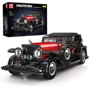 10114 Classic Car Building Blocks Model, 1292 Pieces Vintage Car Model Toy, Creative Idea Vehicle Collectible for building block lover