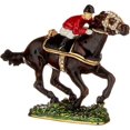 1013580 Racing Horse Trinket Box with Hand Set, 4.50" x 3.50" x 1.25
