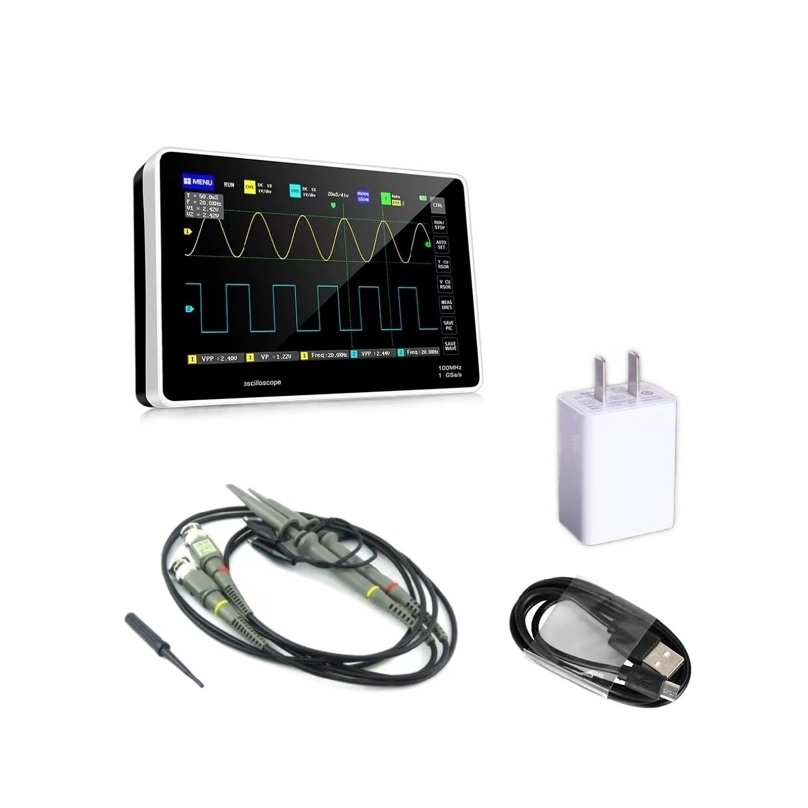 1013D Digital Tablet Oscilloscope Dual Channel 100M Bandwidth 1GS Sample Rate Capacitive Touch Screen + Gestures ,Professional Designed
