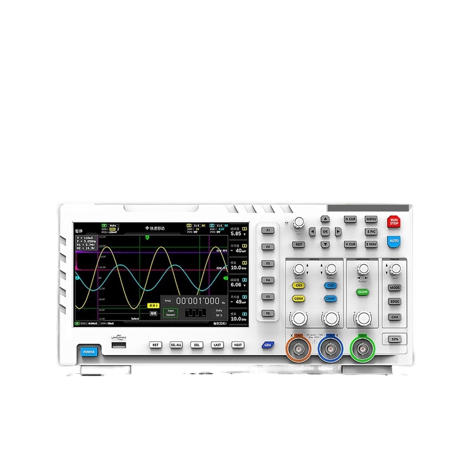 1014D Portable Digital Oscilloscope 2 In 1 Dual Channel Input Signal Generator Desktop Oscilloscope 1GSa/s Sampling Rate ,Professional Designed