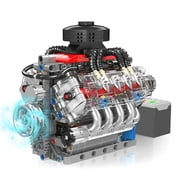 10171 V8 Engine Building Blocks Sets, V8 Engine Model kit That Run, Build Your Own STEM Model Engine, 8-Cylinder Car Engine Building Engineering Toys for Age 14+/Adults Collections487+PCS