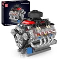 thumbnail image 1 of V8 Engine Model Kit That Works, 8 Cylinder Car Engine with Motor, Building Blocks Collectibles for Adults, STEM Build Set (487 Pieces), 1 of 5