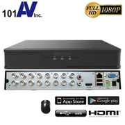 101AV 16 Channels DVR 16TB Hard Drive 4MP/1080P H.265/H.264 Digital Video Recorder, No Built-in PoE Ports HDMI/VGA, Mobile APPs for Home/Office IP Cameras