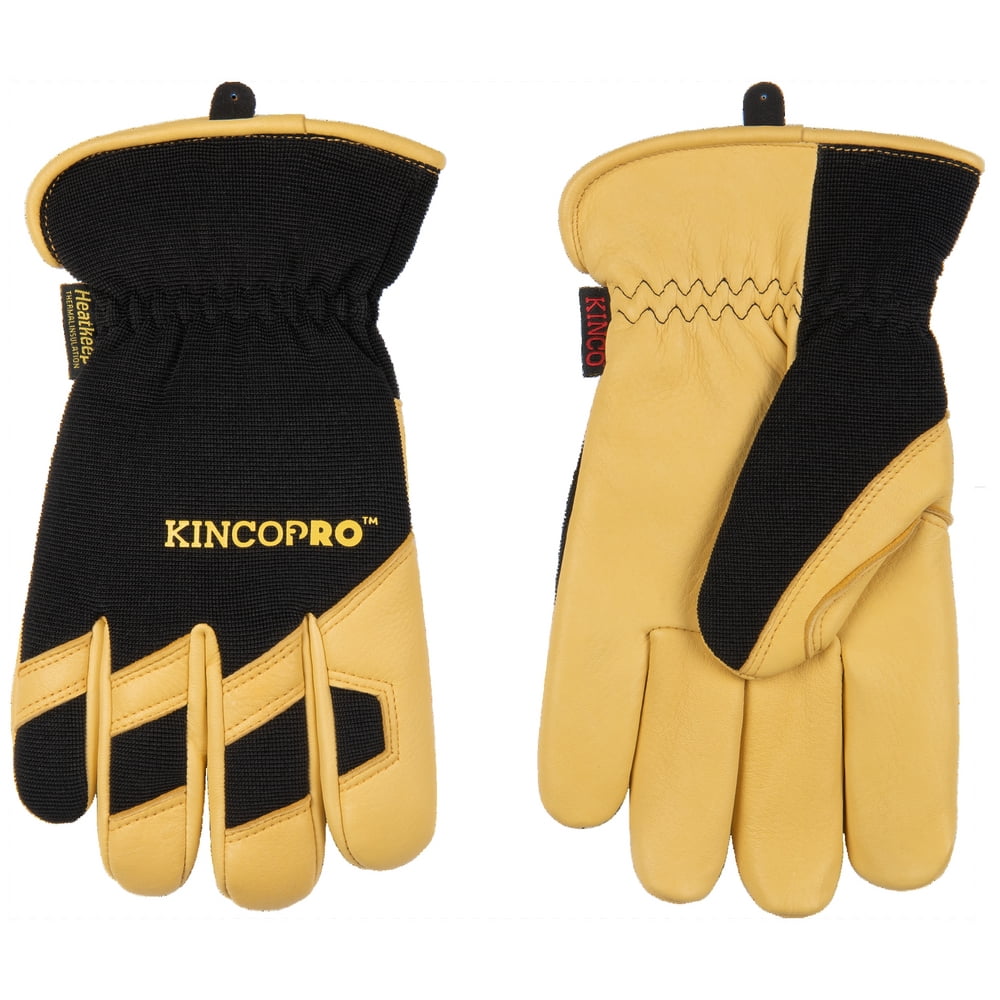 101HKXL Cold Weather Gloves Deerskin Palm Spandex Back Easy on Cuff Heatkeep Thermal Lining Extra Large