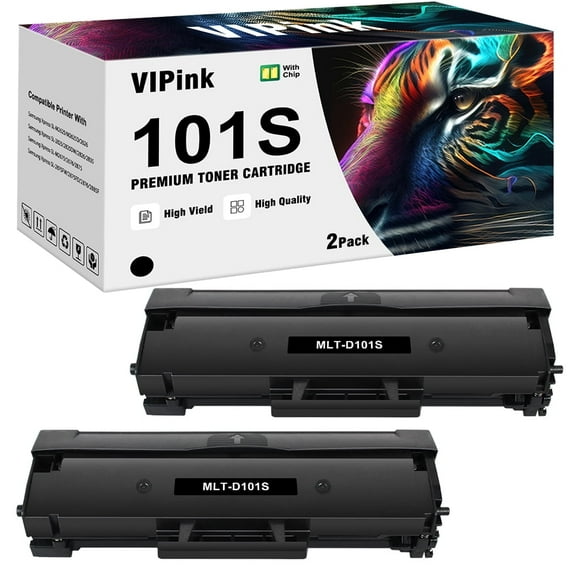 101S Toner Cartridge Replacement for Samsung MLT-D101S 101S MLTD101S to use with ML-2166W ML-2160 ML-2165 SCX-3405W ML-2165W SCX-3405FW SCX-3400 SCX-3401FH SF-760P Printer 2 Black