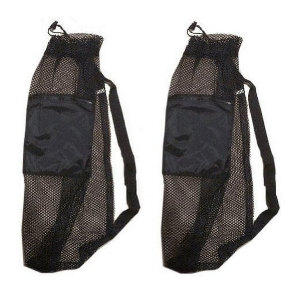 101SNORKEL 2 PACK Mesh Drawstring Snorkel Bag with Black Zip Pocket