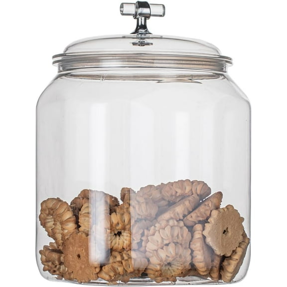101oz Plastic Food Storage Jar with Airtight Seal Lid, Square Kitchen Counter Container for Cookies, Candy, Pasta, Dry Goods for Pantry Organization3L
