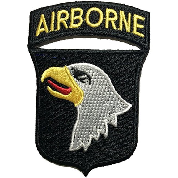 101st AIRBORNE Divisions Screaming Eagle Sew Iron on Embroidered Applique Badge Sign Costume Paratrooper Shoulder Patch - Black By (RR-IRON-AIRB-DIVI-EAGL-BLCK)$$Art & Craft