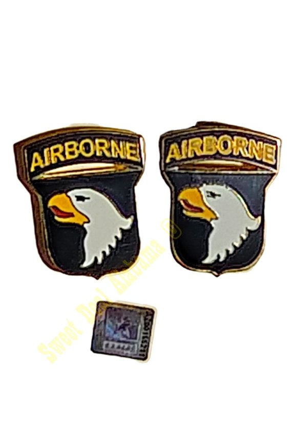 101st Airborne Division Cufflinks, Screaming Eagles Emblem, 1"H x 3/4"W