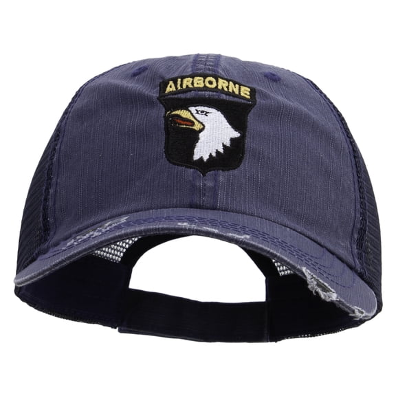 101st Airborne Division Embroidered Low Profile Special Cotton Mesh Cap - Navy OSFM