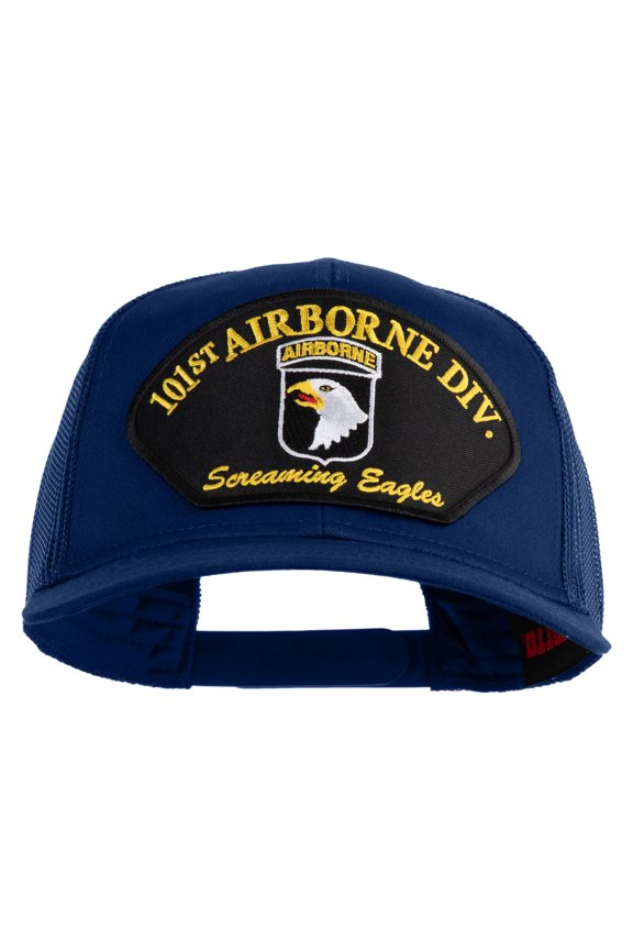 101st Airborne Division Screaming Eagles Patched Solid Cotton Twill Mesh Prostyle Cap - Royal OSFM