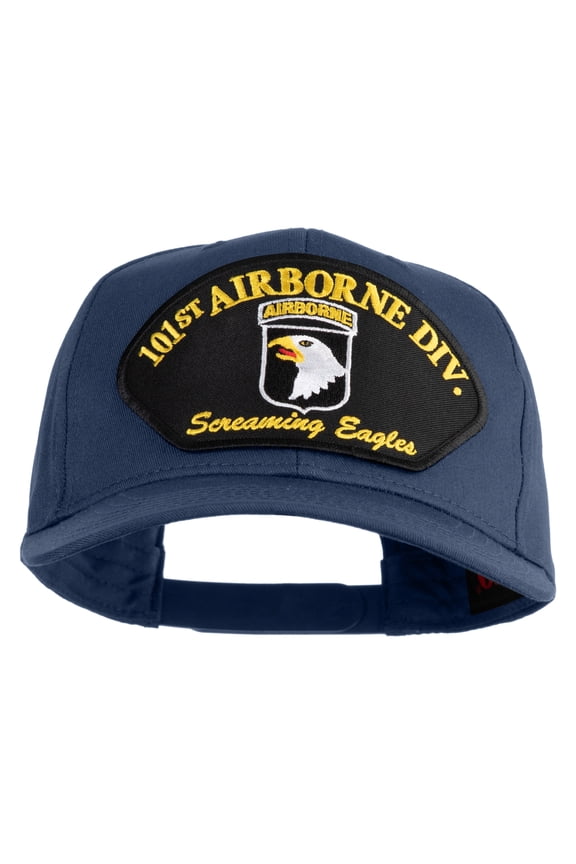 101st Airborne Division Screaming Eagles Patched Solid Cotton Twill Pro Style Cap - Navy OSFM