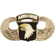 101st Airborne Screaming Eagles Wings Hat Lapel Brooch Pin, Enamel, 11/4"H 5/8"W